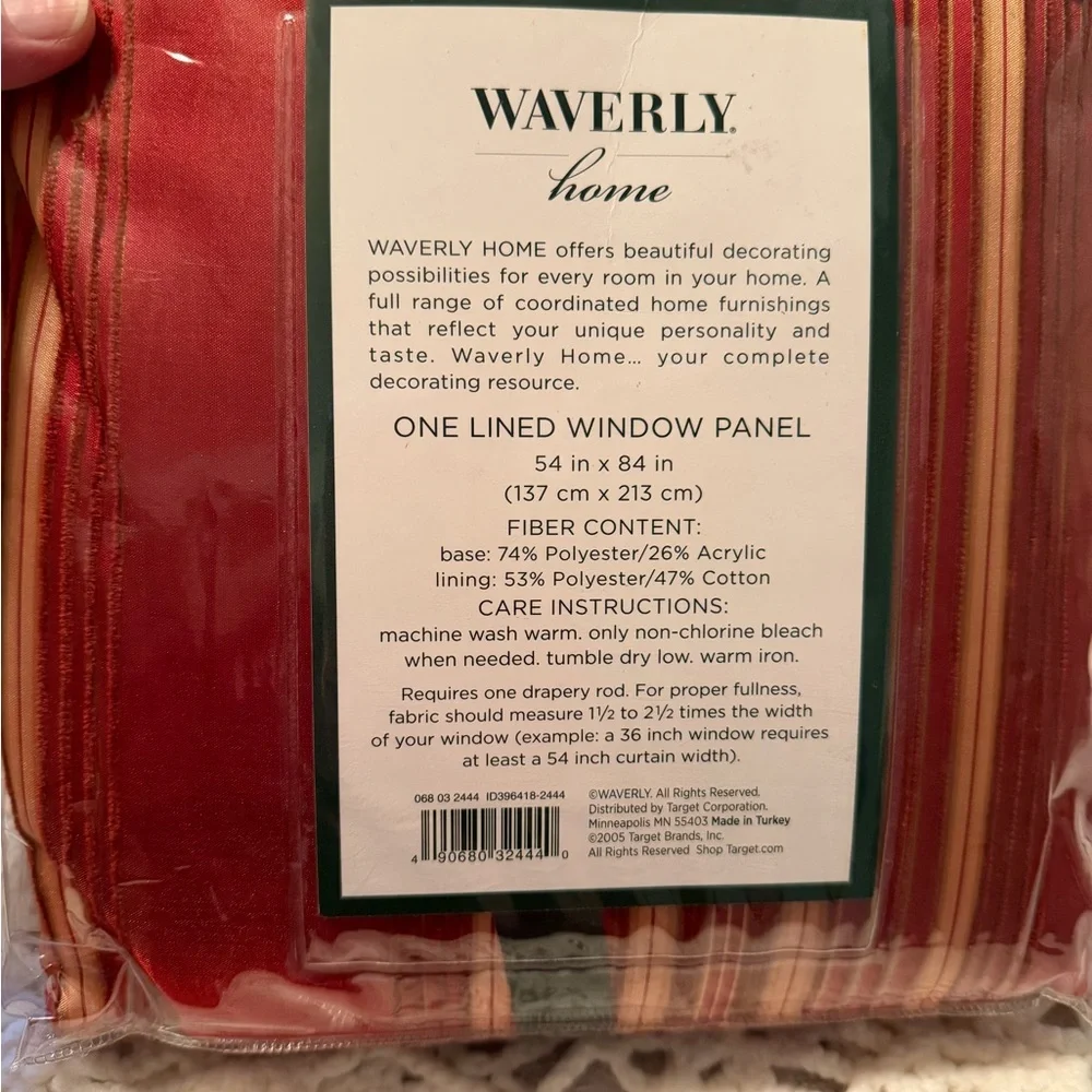 Waverly Home One Lined Window Panel 54” x 84” NWT